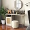 48 Inch Computer Desk With Hutch And Pe Rattan Cabinet Shelves